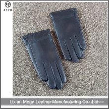 Children's black color winter leather gloves factory
